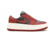 AIR JORDAN RETRO 1 ELEVATE LOW WOMEN's CASUAL SHOE RED - GREY - WHITE Size 11.5