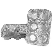 Aluminum Foil Muffin Pans Reusable and Disposable, Holds 6 Cupcakes/Muffin & ...