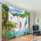Big Falls Black Crane 3D Curtain Blockout Photo Printing Curtains Drape Fabric