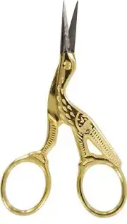 New 3 1/2" Pro Quality Stork Embroidery Scissors - Gold Plated * US SHIPPER *