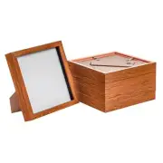 5x Dark Wood 8" x 8" Acrylic 3D Box Photo Picture Frames Deep Shadow Display