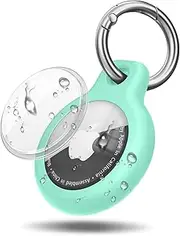 Leonids Airtag Case for Apple AirTag, AirTag Case with Anti-Lost Keychain, Antic-Scratch Protective Cover for Kid's Backpacks, Dog Collar, Luaggage, Air Tag Accessories (Mint Green)