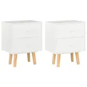 Bedside Cabinets 2 pcs White 40x30x50 cm Solid Pinewood
