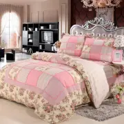vctops 3 Piece Patchwork Floral Quilted Bedspread Quilt Set 100% Cotton Boho ...