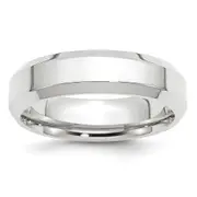 Solid 10K White Gold 6mm Bevel Edge Comfort Fit Men's/Women's Wedding Band Ring Size 8