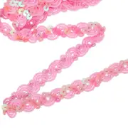11 Yard Sequins Trim Ribbon 0.6 Inch Sequin Gimp Braid Trim, Pink