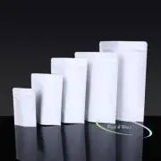 White Stand-Up Zip Lock Paper Bags aluminium foil lined resealable food pouch