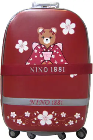 18NINO81 25吋熊寶貝行李箱台灣製造品質保證新三段式鋁合金拉桿設計附粉紅海關鎖雙加寬飛機輪 (2.4折)