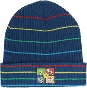 [Bioworld] Super Mario Ribbed Knit Youth Beanie and Gloves Set, Blue