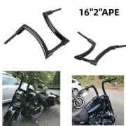 Black 16" Rise 2" Ape Hanger Handlebar For Harley Sportster Dyna Breakout Fatboy