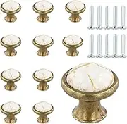 AvoDovA 10PCS Vintage Cabinet Knobs, 33MM Ceramic Knobs, Vintage Shabby Chic Round Drawer Knobs, Kitchen Cabinet Cupboard Drawer Door Knobs Pull Handles for Chest of Drawers Kitchen (B-Bronze)