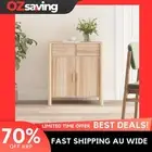 sideboard storage cabinet wood 62cm 75cm white durable 5677