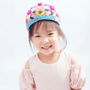 兒童手工DIY皇冠頭飾不織布 髮箍 材料包【BlueCat】【JC3957】