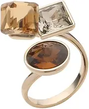[Dtja] Geometric Crystal Statement Adjustable Open Ring for Women Girls Stacking Bezel Round Princess Cut Cube CZ Art Deco Finger Rings Comfort Fit Fashion Birthday Wedding Jewelry Size 8-10, Metal, Cubic