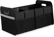 CHICAMPERA Car Trunk Storage Organizer Foldable Auto Cargo Organizer with Divided Compartments Capacity Built Handles for Efficient Grocery and Emergency Supply Storage