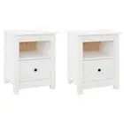 Bedside Cabinets 2 Pcs White 40X35x49 Cm Solid Wood Pine pine wood Bedside Table