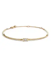Bloomingdale's Fine Collection Round & Emerald Cut Diamond Station Bracelet in 14K Yellow Gold, 0.35 tcw