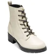 Cole Haan Womens Camea White Combat & Lace-up Boots 8 Medium (B,M) BHFO 8769