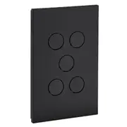Clipsal Saturn Zen Grid and Plate Assembly 5 Gang Zen Black Less Mech - Z4065VH-ZB