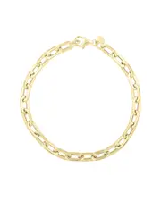 14K Italian Gold Flat Paperclip Link Bracelet