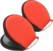 iplusmile 2pcs CD Bag Portable Travel Storage Case for Car Home Stylish Round Design Spacious Organizer for DVDs Media Holder Orange