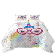 Sweet Funny Animal Llamacorn Llama Coverlet