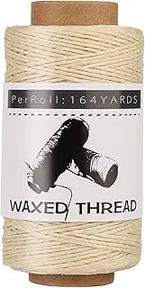 [Jupean] Waxed Thread, 150m /164 Yards Leather Sewing Thread, Hand Stitching Threads for Hand Sewing Leather, Bookbinding, and Beginners Craft DIY