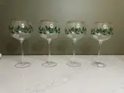 Lenox Winter Greetings Holiday BALLOON WINE GLASSES Set of 4, Christmas 16 oz