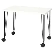 LINNMON / KRILLE desk, white/black, 100x60 cm