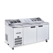 Williams Jade Pizza - Two Door White Colorbond Pizza Prep Counter Refrigerator With Blown Air Well
