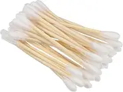 ULTECHNOVO Portable 100 Pcs Wooden Cotton Swabs Double Ended Ear Wax Removal Tool for On-the-go Cleaning Needs