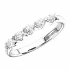 2.3 mm Bar Set Pear Cut Diamonds Half Eternity Ring in 18K White Gold
