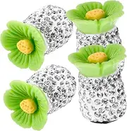SOESFOUFU 4pcs Rhinestone Caps Decorative Valve Covers Fit High Hardness Tire Stem Caps for Enhanced Air Tightness Leak Prevention Stylish Vehicle Accessories