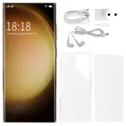 S23 Ultra 6.8in HD Unlocked Phone Built in Stylus SIM Dual Standby Octa Core CPU 8MP 24MP 8GB 256GB for Android 13 System EU Plug White