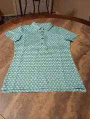 Women's Kenny Flowers Mint Daisy Dudes~The Daisy Sundays~ Golf Polo. XS. NWT!