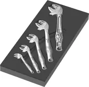 9732 Foam Insert 6004 Joker Self-Setting Spanner 5 Piece Set Black/Grey