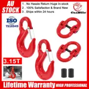 2x 10mm Hammerlock + Eye Sling Hook Safety Chain Caravan Trailer Connector 3.15T