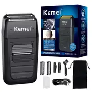Kemei KM-1102 Rechargeable Cordless Shaver for Men Twin Blade Reciprocating Beard Razor Face Care Multifunction Strong Trimmer