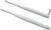 bestkong 2 Pcs 2.4GHz 5dBi Omni WiFi Booster SMA Male Antenna White Color for Wireless Router 8inch 20cm