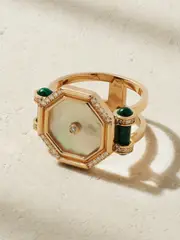[L'Atelier Nawbar] L'Atelier Nawbar - Pillar Of Light 18-karat Gold Multi-stone Ring - White - 6 6 White