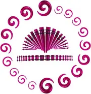 [Generic] 54pack/lot Premium Easy And Safe To Popular Acrylic Tapers And Plug Set For Ear Stretching Fine Workmanship Gift