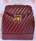 MICHAEL KORS ROSE MEDIUM MERLOT VEGAN LEATHER CHAIN BACKPACK, SCHOOL TRAVEL BAG