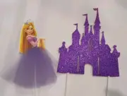 2pcs Rapunzel Cake topper Castle Tangled Disney Princess Toppers birthday