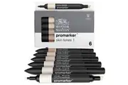 6pc Winsor & Newton ProMarker Drawing Marker Art Pen Sketching Set Skin Tones