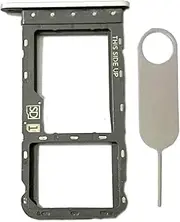 Single Sim Card Tray Slot Holder Micro SD Card Replacement for Motorola Moto G Power 2021 XT2117 Incl Card Ejector pin (Silver)