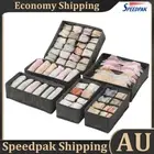 Closet Organizers Zipper Design Storage Box Space-Saving (Dark Grey 6PCS) AU