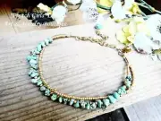 Raw Turquoise Anklet Foot Gemstone Bracelet Boho Beach Summer Feng Shui