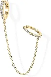 [PAVOI] 14K Gold Plated Sterling Silver Ball/Bar/Cuff Threader Earrings for Women in Rose Gold, White Gold and Yellow Gold