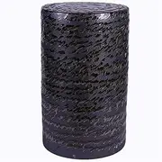 Ceramic Drum Table Decorative Garden stools, Decorative Ceramic Garden Stool, Glazed Hollow Shoe Changing Stool Drum Stool, Suitable for Outdoor Garden,(Black)