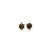 14k u0026 Rhodium Marquise Heart Smok Yellow Gold Quartz u0026 Real Diamond Earrings